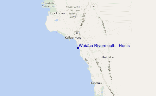 mapa de ubicación de Waiaha Rivermouth / Honls