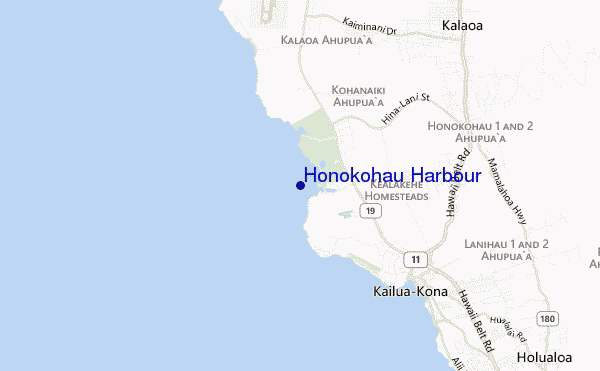 mapa de ubicación de Honokohau Harbour