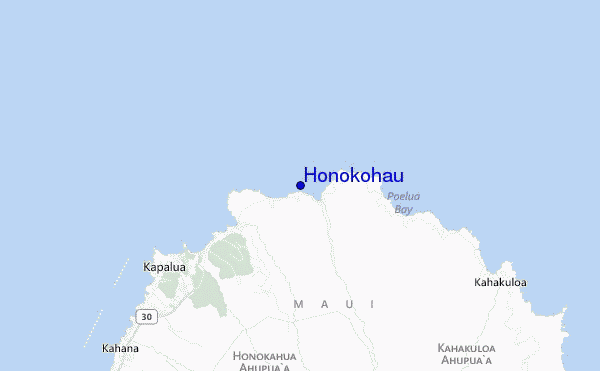 mapa de ubicación de Honokohau