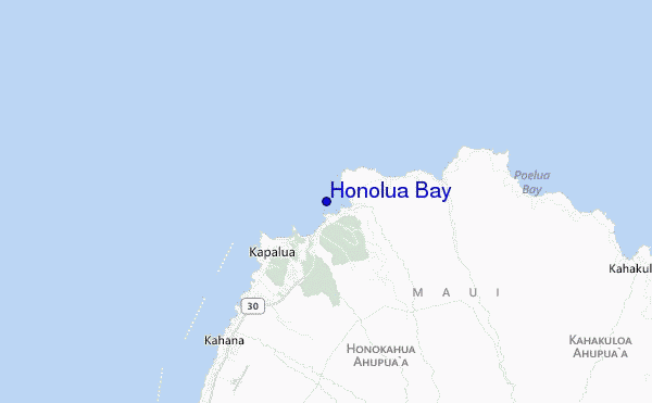 mapa de ubicación de Honolua Bay