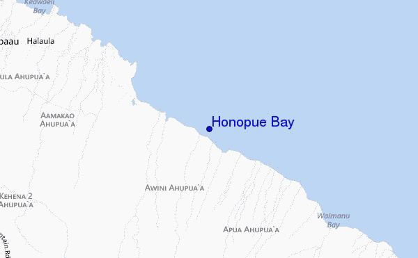 mapa de ubicación de Honopue Bay