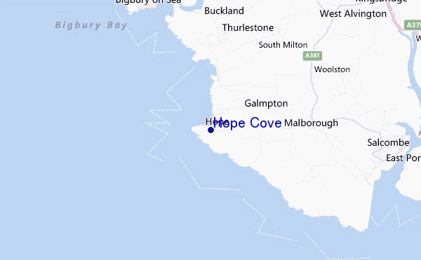 mapa de ubicación de Hope Cove