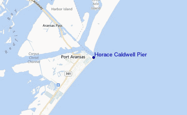 mapa de ubicación de Horace Caldwell Pier
