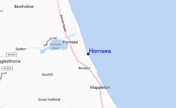 mapa de ubicación de Hornsea
