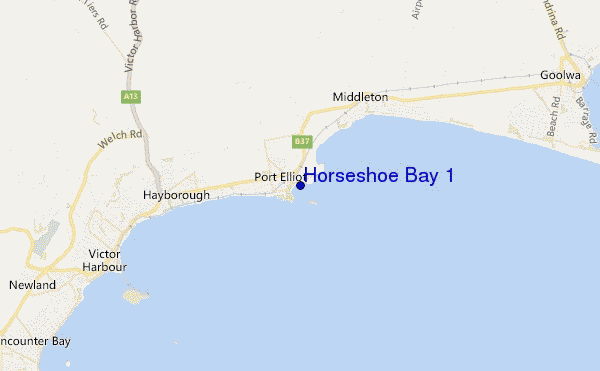 mapa de ubicación de Horseshoe Bay 1