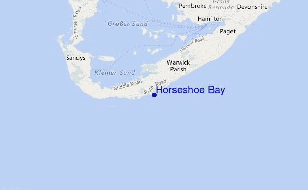 mapa de ubicación de Horseshoe Bay