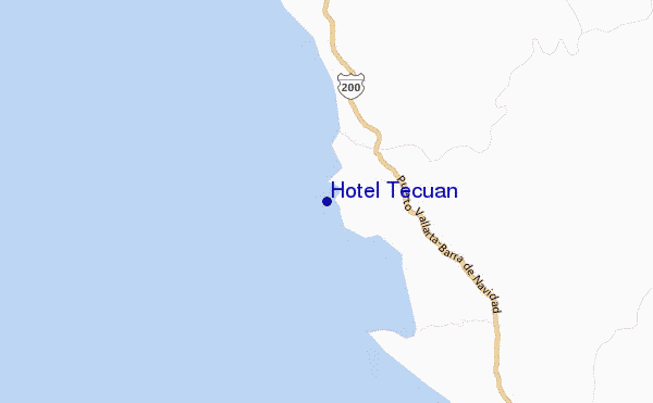 mapa de ubicación de Hotel Tecuan