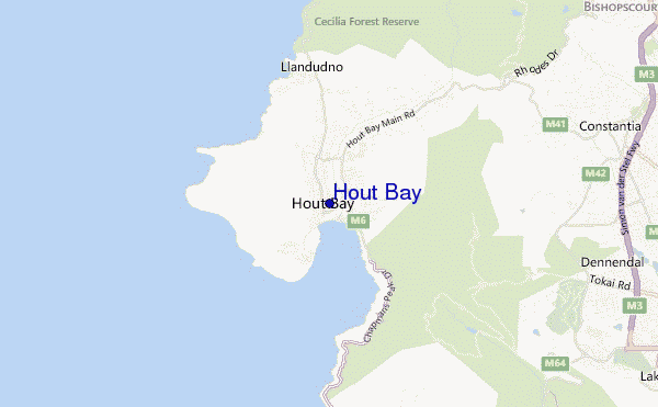 mapa de ubicación de Hout Bay