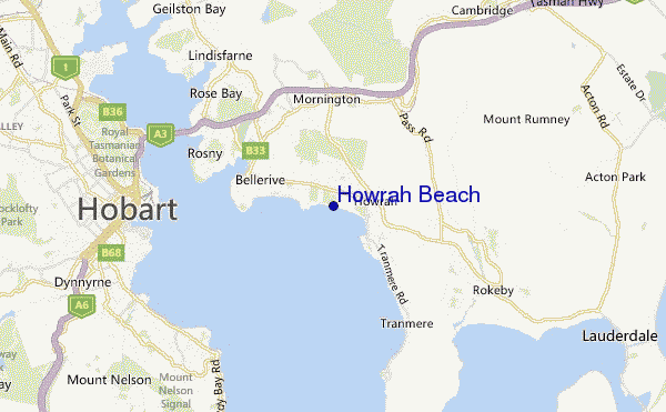 mapa de ubicación de Howrah Beach