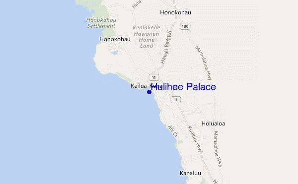 mapa de ubicación de Hulihee Palace