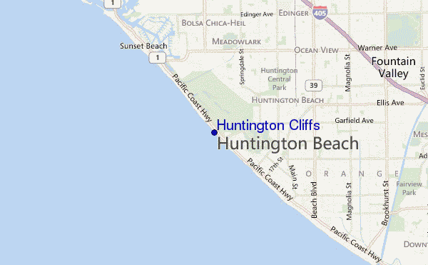 mapa de ubicación de Huntington Cliffs