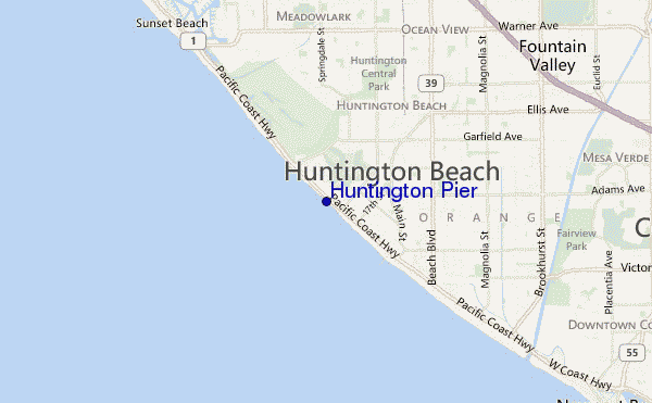 mapa de ubicación de Huntington Pier