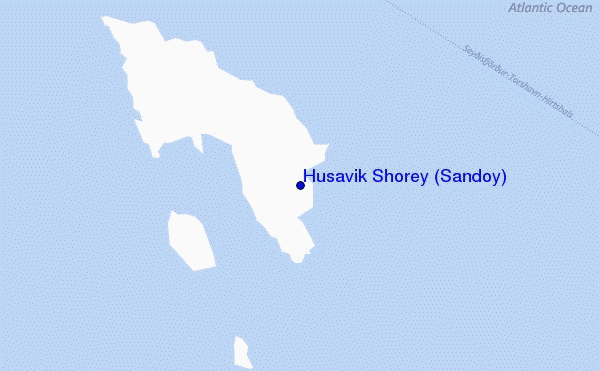 Húsavik Shorey (Sandoy) Location Map