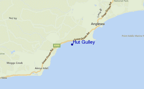 mapa de ubicación de Hut Gulley