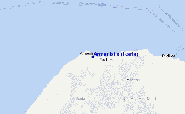mapa de ubicación de Armenistis (Ikaria)