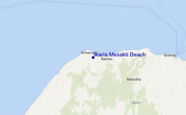 mapa de ubicación de Ikaria Mesakti Beach