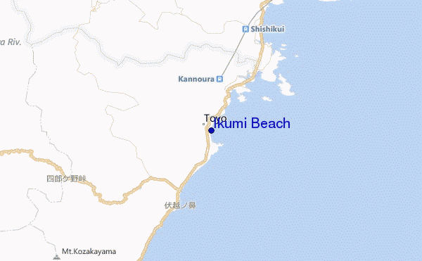 mapa de ubicación de Ikumi Beach