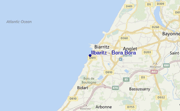 mapa de ubicación de Ilbaritz - Bora Bora