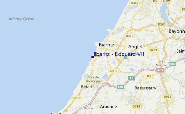 mapa de ubicación de Ilbaritz - Edouard VII