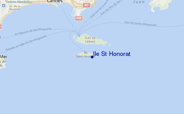 mapa de ubicación de Ile St Honorat