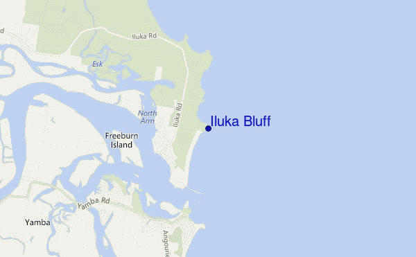 mapa de ubicación de Iluka Bluff