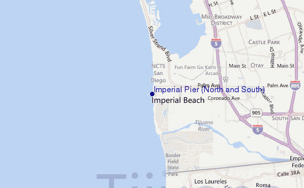 mapa de ubicación de Imperial Pier (North and South)