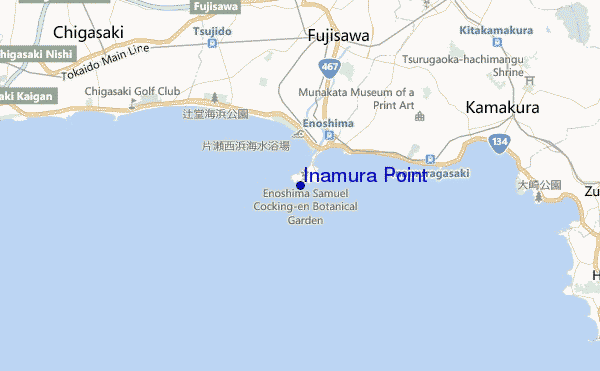 mapa de ubicación de Inamura Point