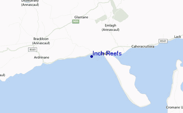 mapa de ubicación de Inch Reefs