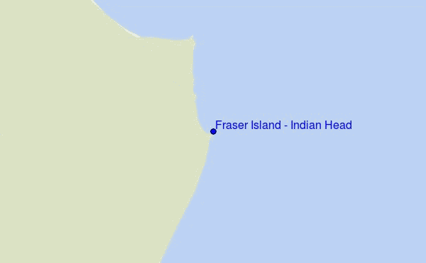 mapa de ubicación de Fraser Island - Indian Head