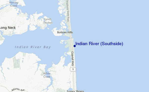 mapa de ubicación de Indian River (Southside)