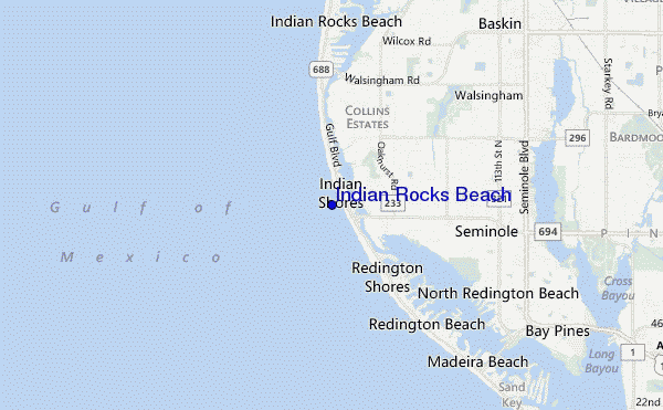 mapa de ubicación de Indian Rocks Beach