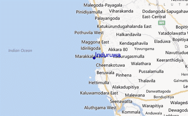 mapa de ubicación de Induruwa