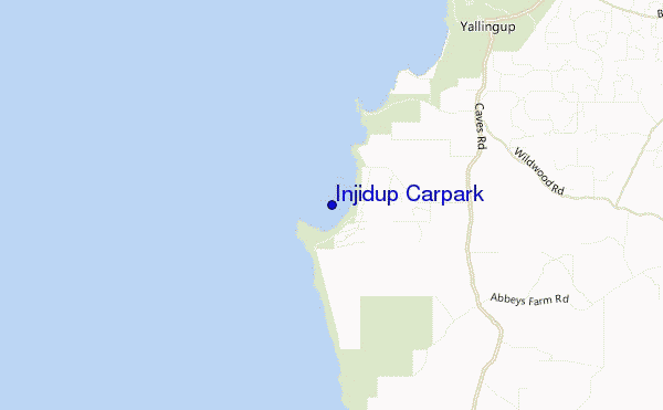 mapa de ubicación de Injidup Carpark