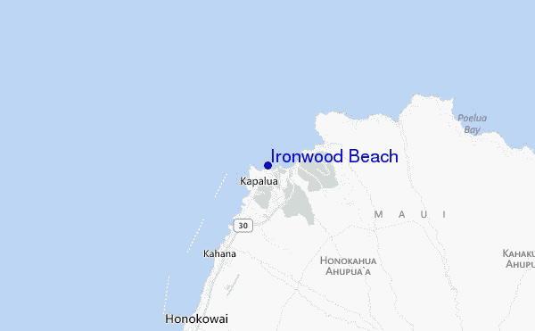 mapa de ubicación de Ironwood Beach