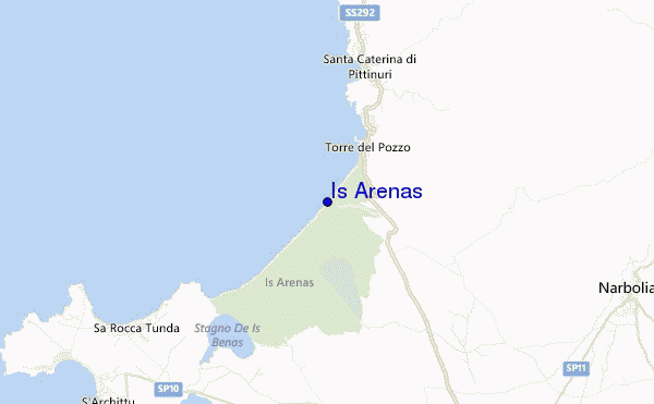 mapa de ubicación de Is Arenas
