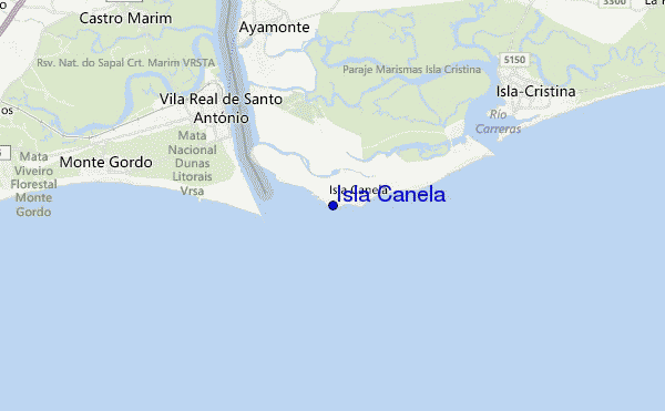 mapa de ubicación de Isla Canela