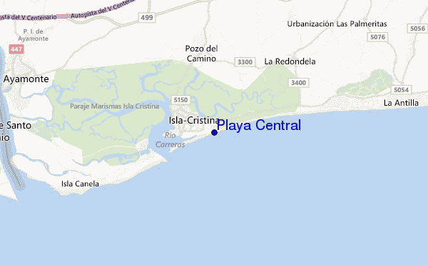 mapa de ubicación de Playa Central