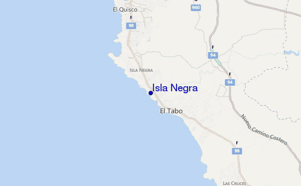 mapa de ubicación de Isla Negra