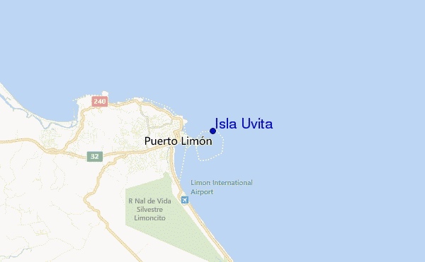 mapa de ubicación de Isla Uvita