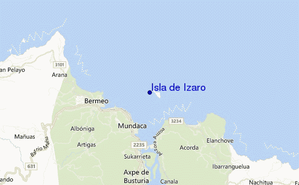 mapa de ubicación de Isla de Izaro