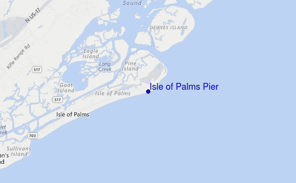 mapa de ubicación de Isle of Palms Pier