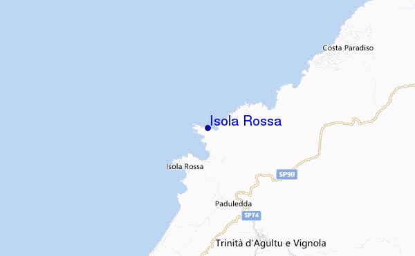 mapa de ubicación de Isola Rossa