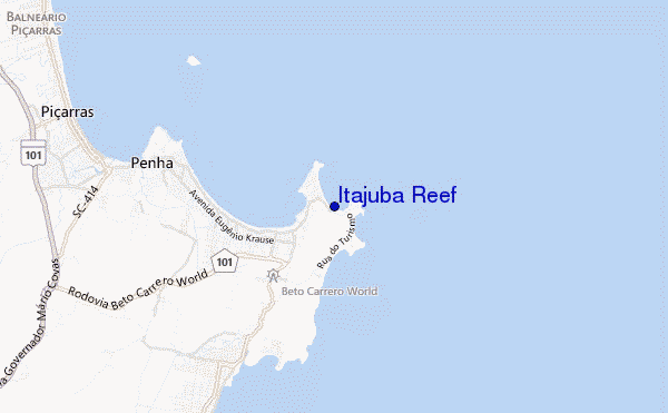 mapa de ubicación de Itajuba Reef
