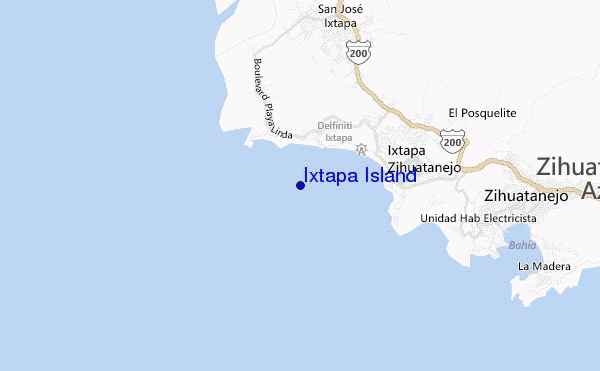 mapa de ubicación de Ixtapa Island