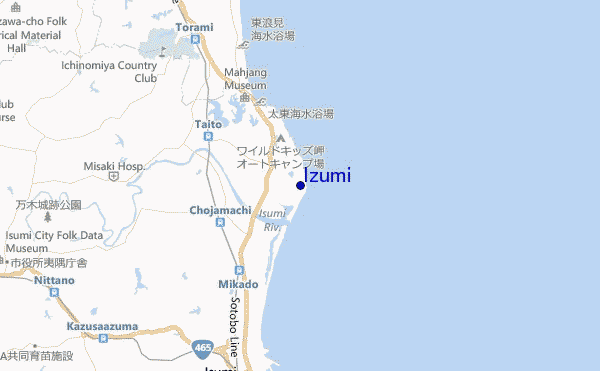 mapa de ubicación de Izumi