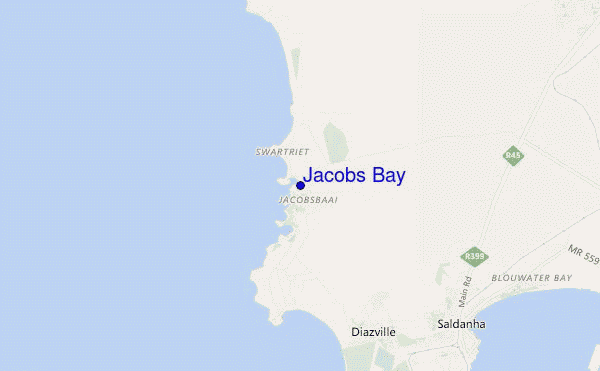 mapa de ubicación de Jacobs Bay