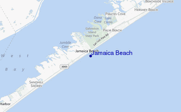 mapa de ubicación de Jamaica Beach