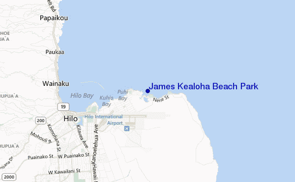 mapa de ubicación de James Kealoha Beach Park