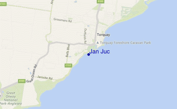 mapa de ubicación de Jan Juc