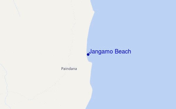 mapa de ubicación de Jangamo Beach